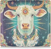 [Amooorous] Bohemian White Tarot Astrological Cow Pu Leather Car Registration and Insurance Holder Document Wallet for ID, Driver's License, Key Contact Information Cards, Bohemian white tarot astrological cow, 1