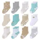 Unisex Baby 12PK Organic Cotton Socks, Lt Multi 12-24 Months by The Peanutshell