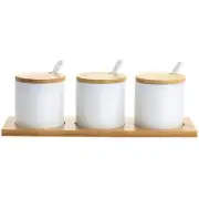 Gibson Elite Gracious Dining 10 Piece Fine Ceramic Condiment Jars Serving Set in