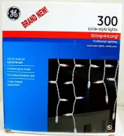 GE 300 Multicolor Icicle Style Lights Christmas String A Long 13.2 feet Long NEW