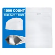 Loud Lock Grip N Pull Mylar Bags - 1,000 1 oz Child Resistant White Resealable