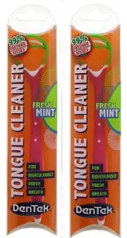 Dentek Tongue Scraper Fresh Mint ( 2 pack )