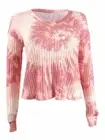 MSRP $34 Crave Fame Juniors' Cozy Ribbed Tie-Dyed Top Size Small Mauve NWT