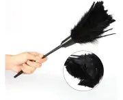 DAIXEISNCX-Feather Duster - Turkey Feather Duster Soft Brush with Black Handle, Home Furniture,Keyboard,Car Cleaning Tools-color-Blue