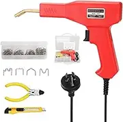 50W Plastic Welder, Plastic Welding Kit, With 4 Heat Fused Waveform Flat Spikes. Hot Stapler Plastic Welding Machine, For Repairing Broken Plastics/Fenders/Car Parts. 200Pcs Hot Staples, Plier, Knife