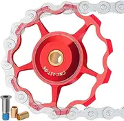 Ruyeiig Driving Derailleur Pulley, Front Derailleur Roller, Aluminium Alloy Guide Pulley, Smooth Bearing Wheel Pulley, Lightweight, for Driving