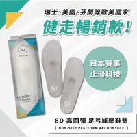 在飛比找momo購物網優惠-【WOAWOA】8D高回彈止滑足弓減壓鞋墊｜單雙(登山鞋墊 