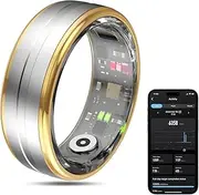 MagLoop Smart Ring Health Tracker for Men/Women,Fitness Ring Sleep Tracker,Fast Charging for Long-Lasting Use,for Pedometer Exercise,Monitor Sleep, Heart Rate, Stress,Waterproof (Silver, 12)