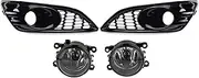 Compatible With For Fiesta For MK7 S 2012-2017 Hollow Mesh Honeycomb Car Front Bumper Fog Lamp Lower Grille Grill Cover Fog Light Set Car fog light components