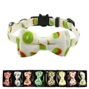 Cat Collar Bow Tie with Bell, Breakaway Kitten Collar, Kiwi