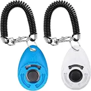 Dog Clickers, Diyife [2 PCS] Dog Training Clickers with Wrist Strap, [Lightweight] Pet Behavioral Training Tools for Puppy, Cats, Birds, Hamsters, for Pet Lovers (Blue&White)