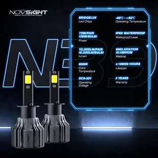 Novsight N39 全系列 LED汽車大燈 72W 10000LM 6000K 現貨 白光不刺眼 霧燈燈泡
