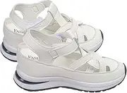 [Generic] Fashion Womens Wedge Sports Sandals Soft Thick Sole Closed Toe Strappy Lightweight Comfortable Platform Sandals Summer Casual Outdoor Hook Loop Athletic Shoes Chic