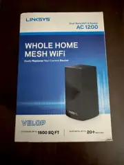 Linksys Velop AC1200 2 Port Intelligent Mesh Wireless Router - Black