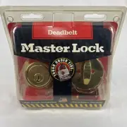 Master Lock Brass Double Cylinder Deadbolt Lock 1993 NEW! Keyed