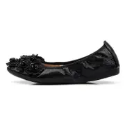 Nevenka Women Flat Shoes Lace Sparkly Comfort Slip Ons Shoes-Black