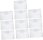 SEWACC 10 Pcs A4 Document Storage Bag Plastic File Folder Office Organizer Waterproof Practical for Important Docs