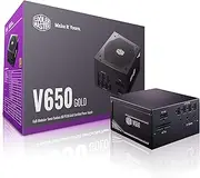 Cooler Master V Gold 650W Full-Modular Semi-Fanless 80 Plus Gold Certified Silent 135mm FDB Fan 16AWG PCIE Cables DC-to-DC Power Supply - Black - MPY-6501-AFAAGV-AU