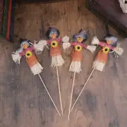 4 Pcs Diy Scarecrow Decoration Small Wizard Voodoo Scarecrow Halloween Scarecrow