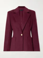 [SERGIO HUDSON] SERGIO HUDSON - Wool And Cashmere-blend Blazer - Burgundy - US16 US16 Burgundy