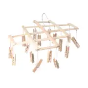 Multi Clip Drying Rack Socks and Underwear Storage Bamboo Clothes Child