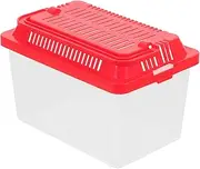 Transparent Reptile Feeding Tank Portable Aquarium for Tortoise Hamsters Easy Access Feeding Design Compact Lid Pet Habitat