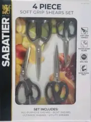 Sabatier Soft Grip Shear Set Kitchen Scissors 4 Piece Set