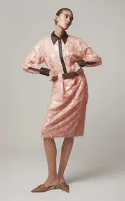 [Niccolò Pasqualetti] Chimera Belted Sequin Midi Skirt