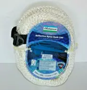SHAKESPEARE REFLECTIVE NYLON DOCK LINE 25 FT X 5/8 DIA SPLICED EYE NEW FREE SHIP