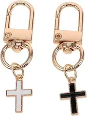 [Beavorty] 2pcs Retro Cross Keychain Pendant Stylish Bag Hanging Ornament for Handbags and Car Keys Unique Blessing and Symbol Wear Resistant Charm
