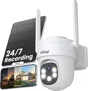 obligz AOV Security Camera Wireless Outdoor, 24/7 Non-Stop Recording Camera for Home Security, 2K Solar Security Camera Wireless Outdoor, 360°PTZ Camera with Night Vision,Auto Tracking
