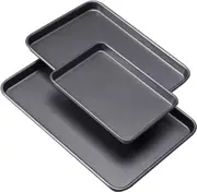 Nonstick Bakeware Set - 3 Piece, Easy Clean, Dishwasher Safe, Heavy Duty Carbon Steel