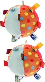 HOMOBABE 2pcs and Hand Catching Ball Plush Ball with Sound and Lights Ball Learning Ball Comforter Ball with Soothing Texture Orange Cloth