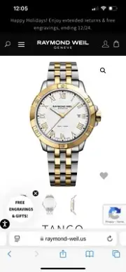 RAYMOND WEIL Tango 41MM White Dial Two-Tone Men's Watch 8160-STP-00308