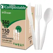 100% Compostable No Plastic Knives Plastic Forks Plastic Spoons Plastic Utens...