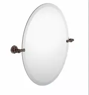 Moen Gilcrest 23.87-in Oil Rubbed Bronze Oval Frameless Bathroom Mirror