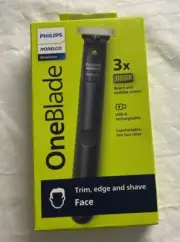 Norelco Oneblade Electric Trimmer Edger And Shave Face Rechargeable New Philips