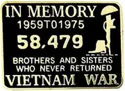 [VetFriends.com] Vietnam In Memory Hat Lapel Pin, Metal, no gemstone