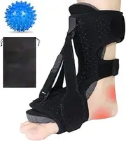 Plantar Fasciitis Relief Night Splint | with Massage Ball & Storage bag | 3 Adjustable Straps Foot Brace Drop Orthotic Brace for Plantar Fasciitis | Relieve Foot Pain, Heel, Ankle, & Arch Support for Unisex