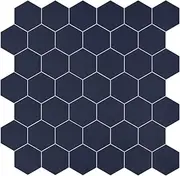 10-Sheet Hexagon Peel and Stick Tile Backsplash, Waterproof Stick on Backsplash, 11.42" x 11.42" Self-Adhesive Marble Tiles for Kitchen,Bathroom,Bedroom, Navy Blue