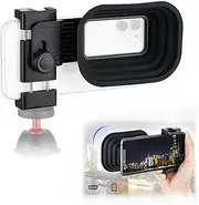 Universal Anti-Reflective Silicone Lens Hood for for iPhone Samsung Google Smartphone, Adjustable Clamp Phone Tripod Mount with Cold Shoe, Cell Phone Lens Hood Blocking Glare and Emission