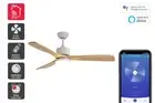 Kogan SmarterHome™ 132cm DC Motor Ceiling Fan with LED Light (White & Natural),