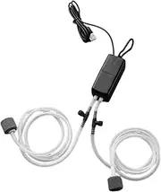 USB Fish Tank Oxygen Pump Portable Silent Double Outlet Mini Fishing Oxygen Air Pump for Home Aquarium (Black)