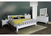 Savannah King 3 Piece Bedside Bedroom Suite With Dalby Case Goods - White
