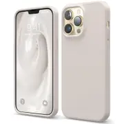 Silicone Phone Case For iPhone 13 Pro Max Shockproof Microfiber Lining - Beige