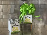Get Well Soon Gift Box-Basket With 1/2 LB Chocolate Hershey Kisses & Green Bow