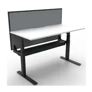 Adjustable Single Workstation With Screen Nat White And Black 1800Mm