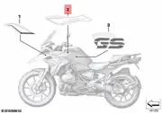 Genuine BMW K50 R 1250 GS 19 0J90 0J93 Lettering Right 51148406724