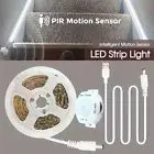 Intelligent Motion Sensor White LED Strip Light USB Powered Automatic Switch