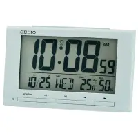 在飛比找Yahoo奇摩購物中心優惠-SEIKO 日本精工 電子鐘 靜音 溫溼度 貪睡鬧鐘(QHL